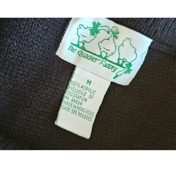 NWT Vintage Quacker Factory Christmas Sweater and‎ Skirt Set Women Size M Black - Picture 10 of 10